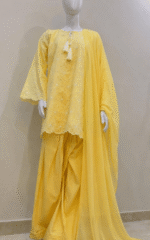 3 piece premium Lawn sheesha Silk chichen kari short shirt and shalwar with shiffon dupatta