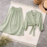 sheesha lawn silk shirt and skirt 2 piece - Image 4