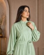 sheesha lawn silk shirt and skirt 2 piece - Image 2